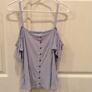 Blue and white stripped blouse